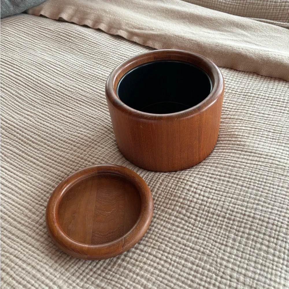 Mid Century Nissen Denmark Teak Ice Bucket